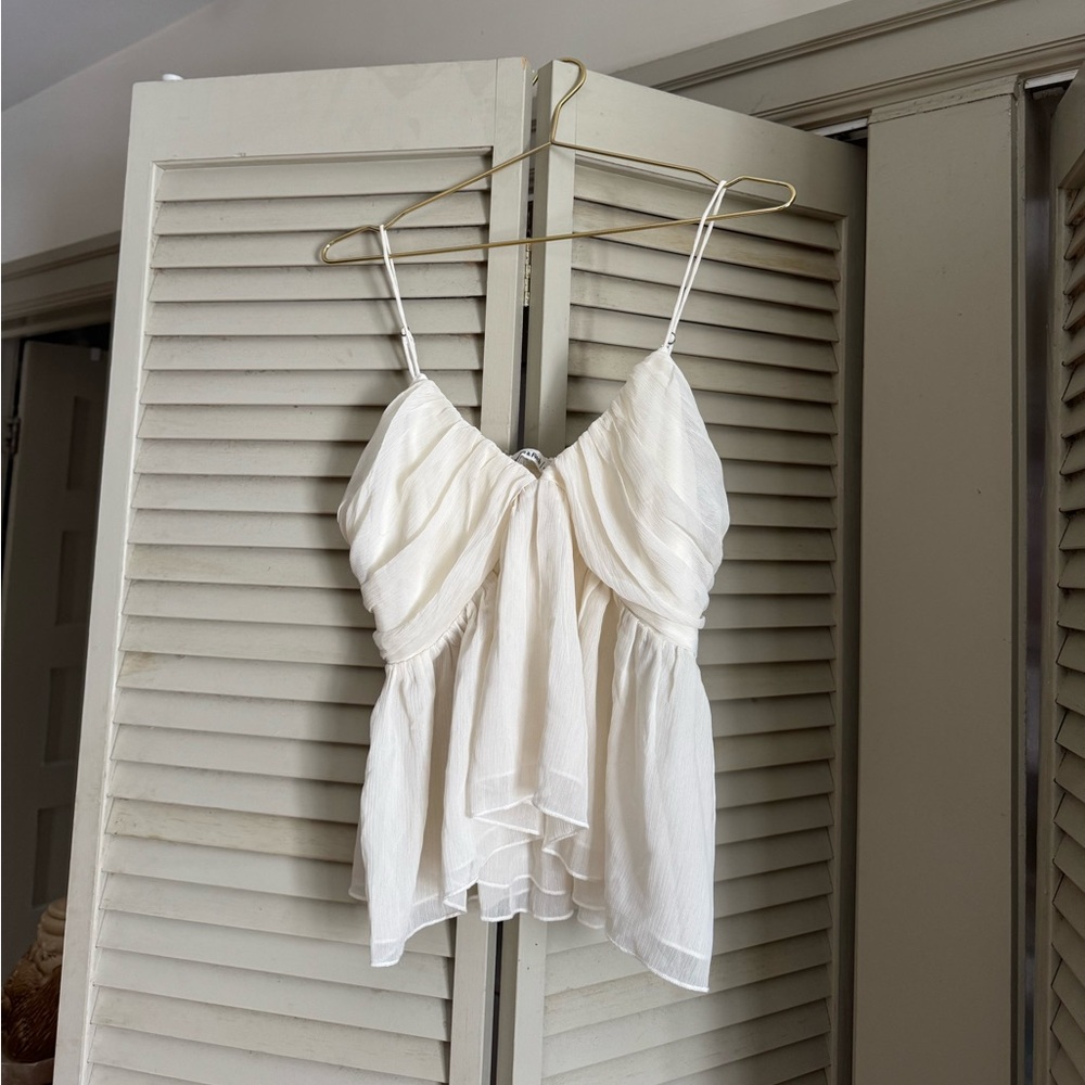 Abercrombie, tank top size medium White Layered Spaghetti Strap Top